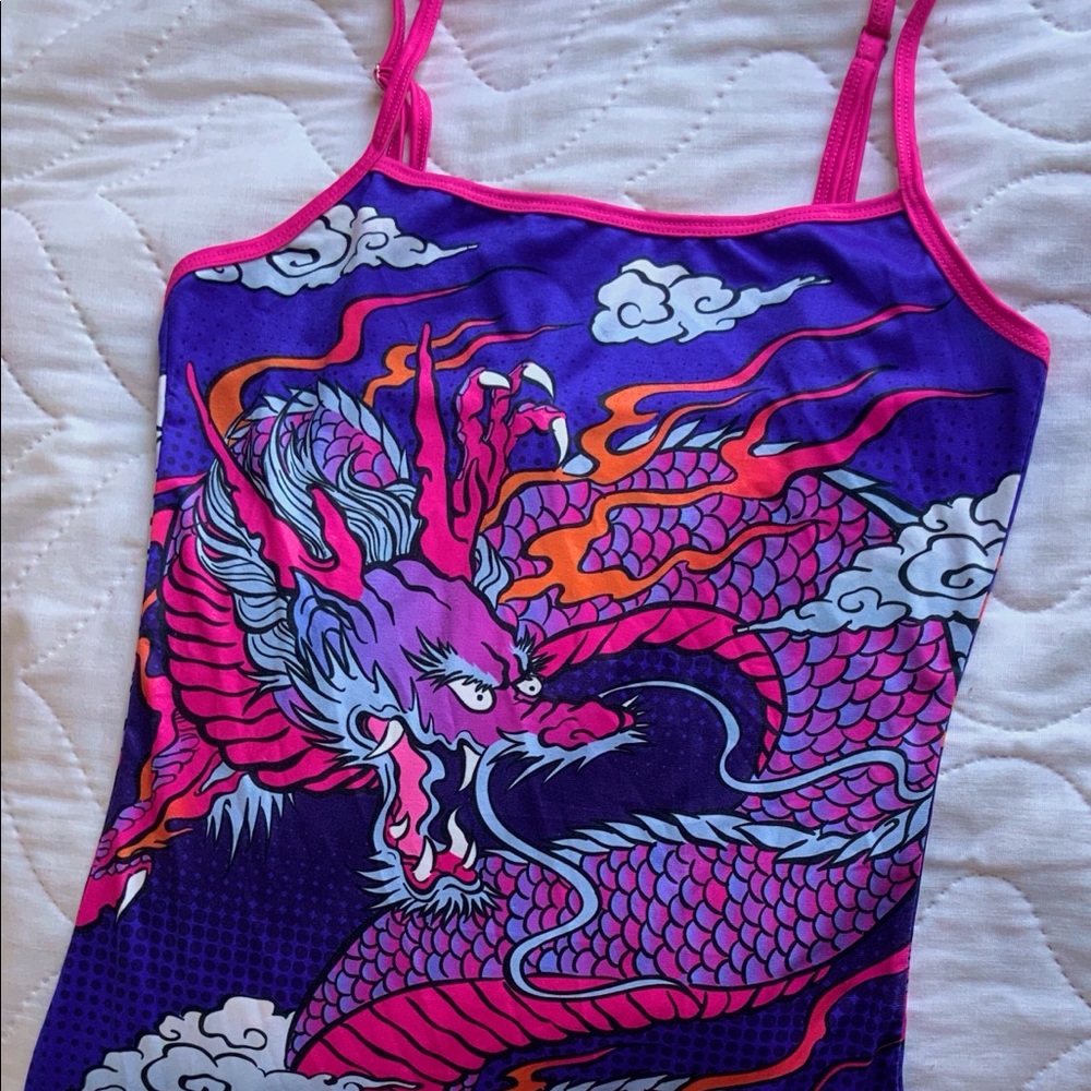 Dragon print mini sun dress